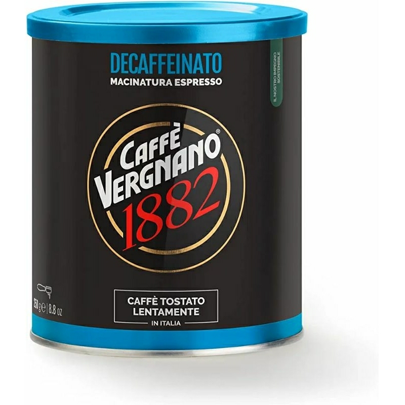 

CAFFE VERGNANO Decaffeinatto Decaffeinated Decaf Espresso Tin 250g