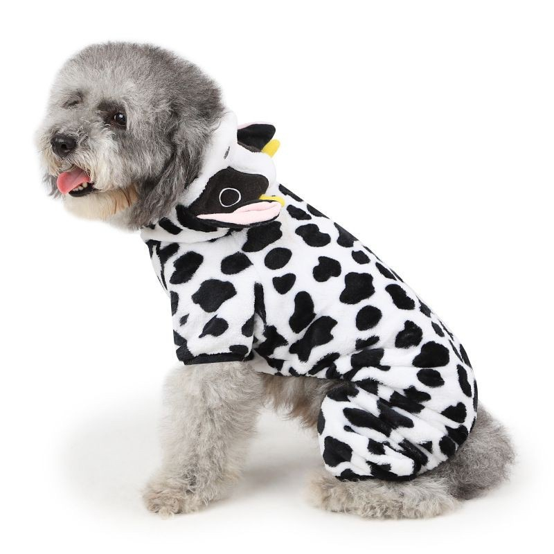 BAJU COW SAPI -  Baju Hoodie Pakaian Hewan Kucing Anjing Model Cow Sapi Jumpsuit