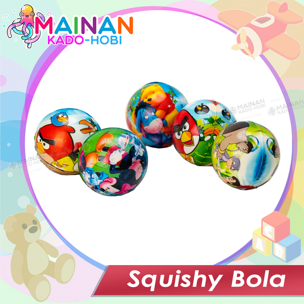 HOBI HADIAH MAINAN ANAK SQUISHY TEPUK LEMPAR BOLA BUSA KARET FOAM