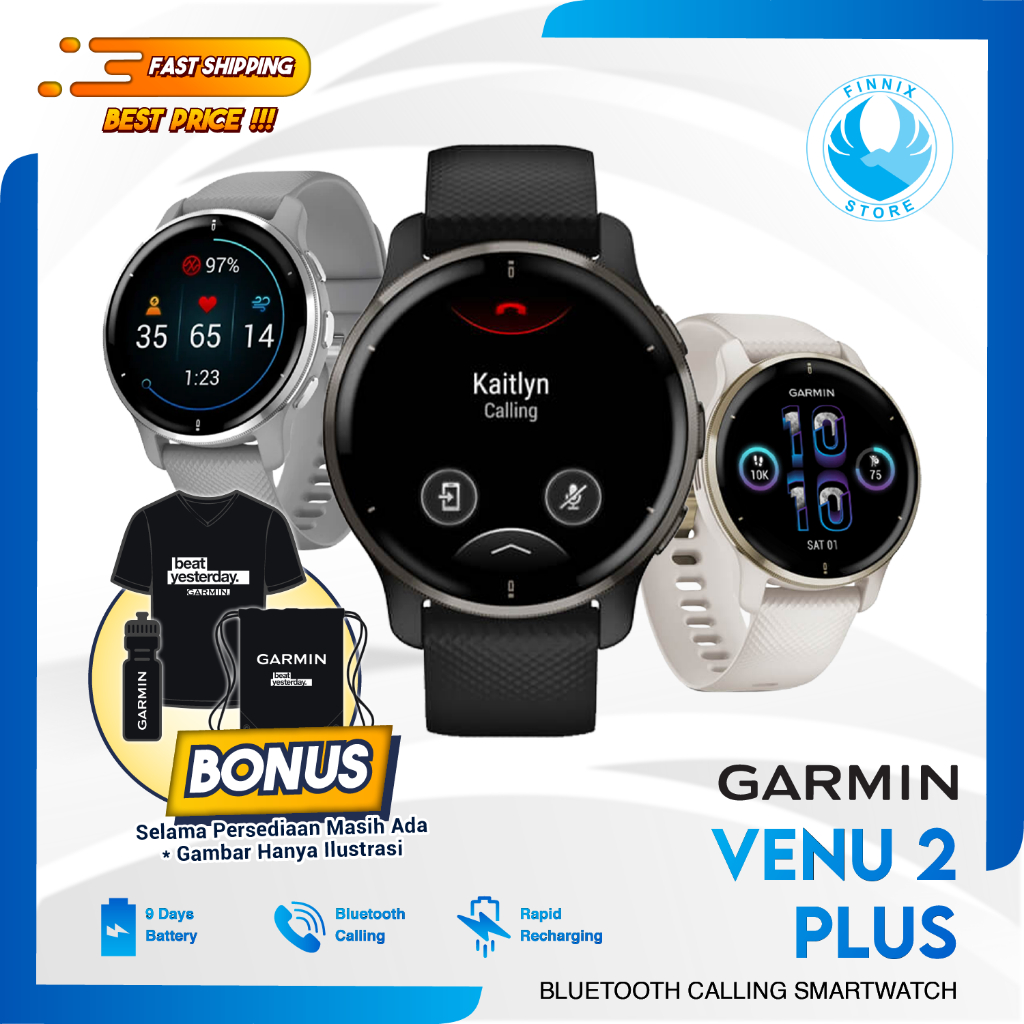 Garmin Venu 2 Plus GPS Wi-Fi Running Smartwatch - Garansi Resmi