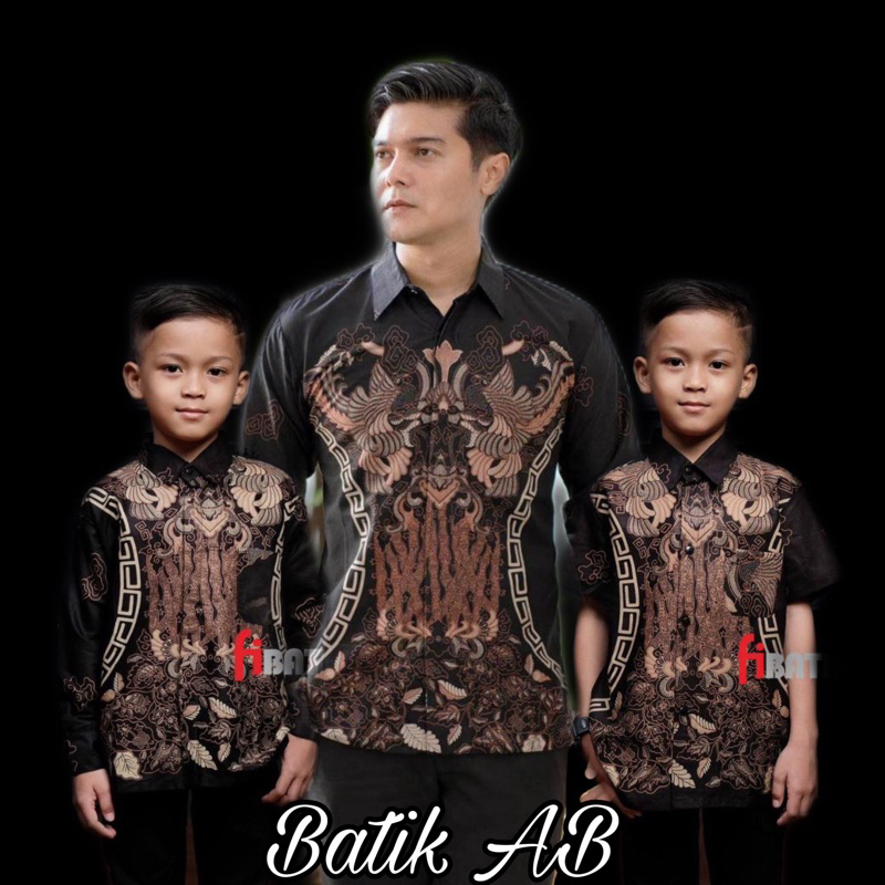 Kemeja Batik Couple Ayah dan Anak Modern Batik Pria Lengan Panjang Batik Modern