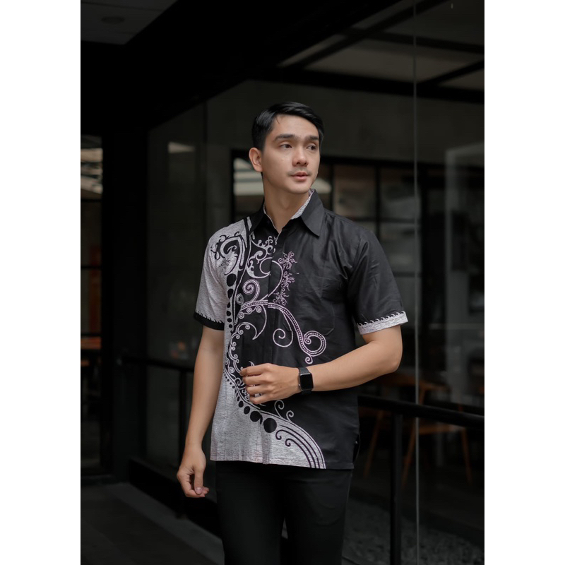 Hem Batik Dolby Dolbi Dobby Doby - Batik Sogan Solo - Batik Pria Warna Coklat - Distro Batik HRB026