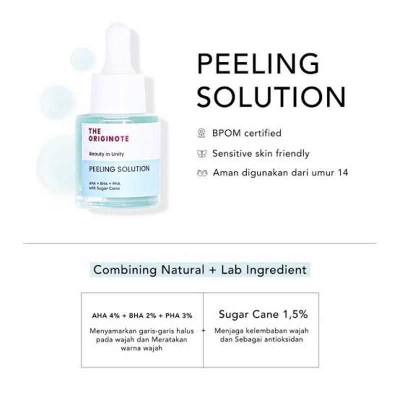 [SIAP KIRIM] The Originote Peeling Solution - Serum Eksfoliasi Wajah untuk Mengangkat Sel Kulit Mati dan Memperbaiki Tekstur Wajah with AHA BHA PHA