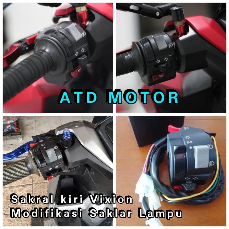 Saklar Lampu Vixion old kiri Modifikasi lampu motor universal