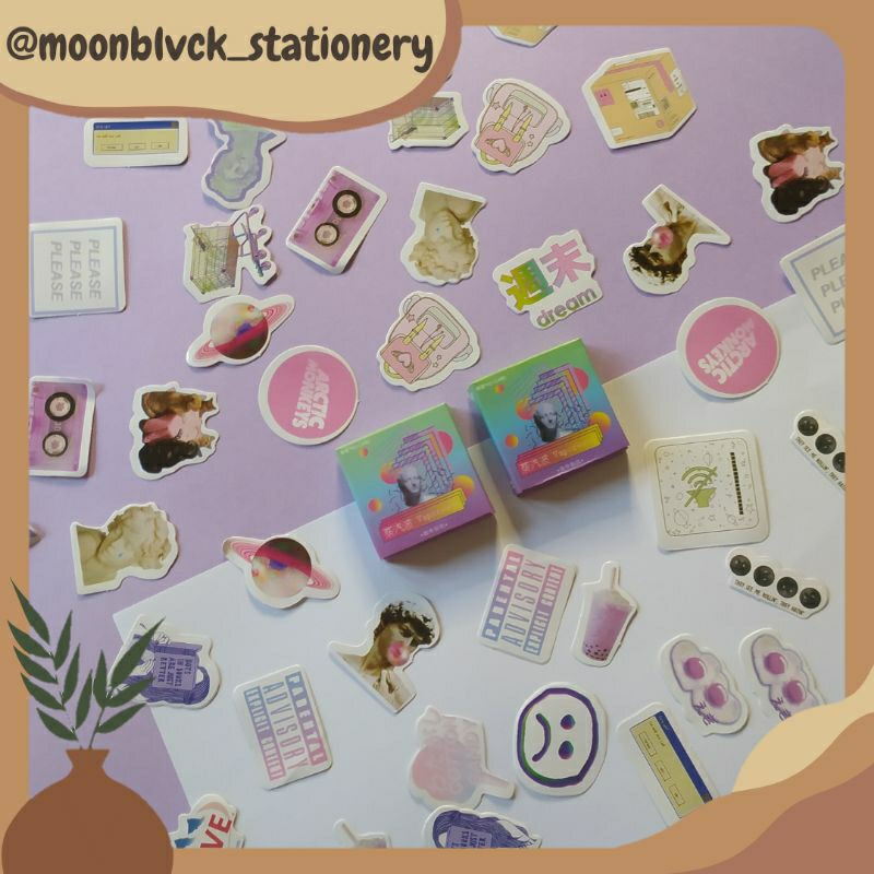 

[Stiker Desain] 45pcs Stiker Lucu untuk Scrapbook Jurnal dan Diary