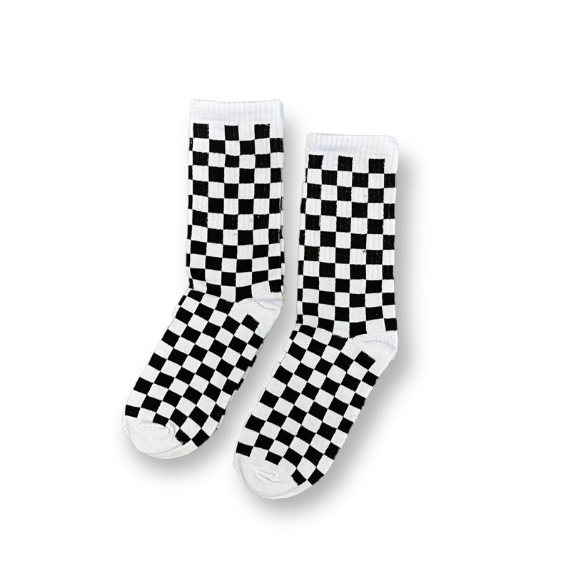 KAOS KAKI MOTIF CHECKERBOARD UNISEX - RUWANG BASIC