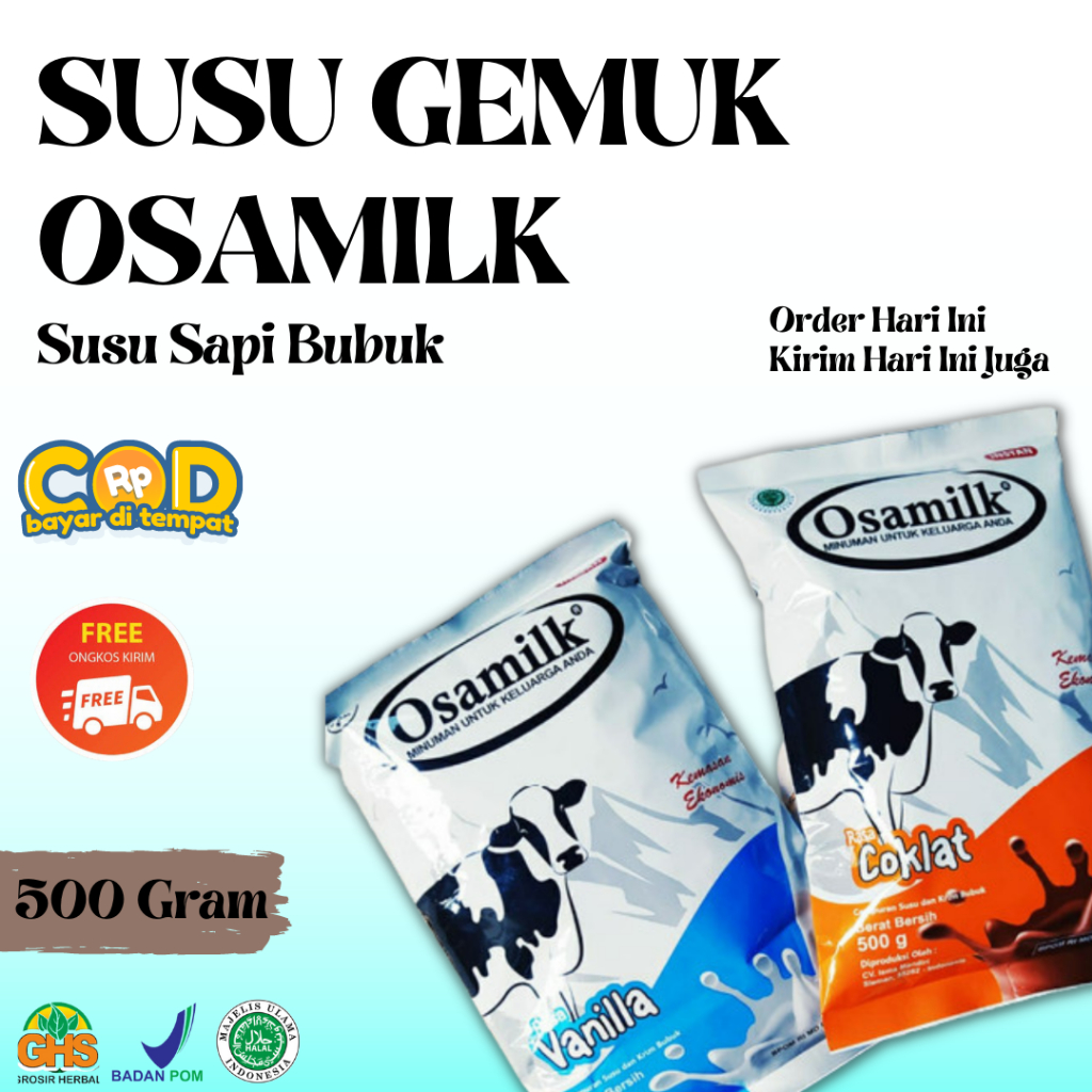 

SUSU OSAMILK 500GR PENGGEMUK BADAN ANAK DAN DEWASA TERLARIS OSAMILK SUSU PENGGEMUK BADAN (GRATIS KARDUS) ORIGINAL 100% RASA COKLAT DAN VANILLA BISA COD