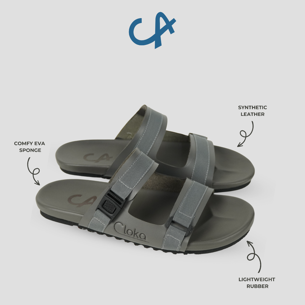 Sandal Pria Slide Distro Casual Anti Slip Slipper Sendal Cowok Dewasa Selop Ringan Kekinian - Cloka Hummels