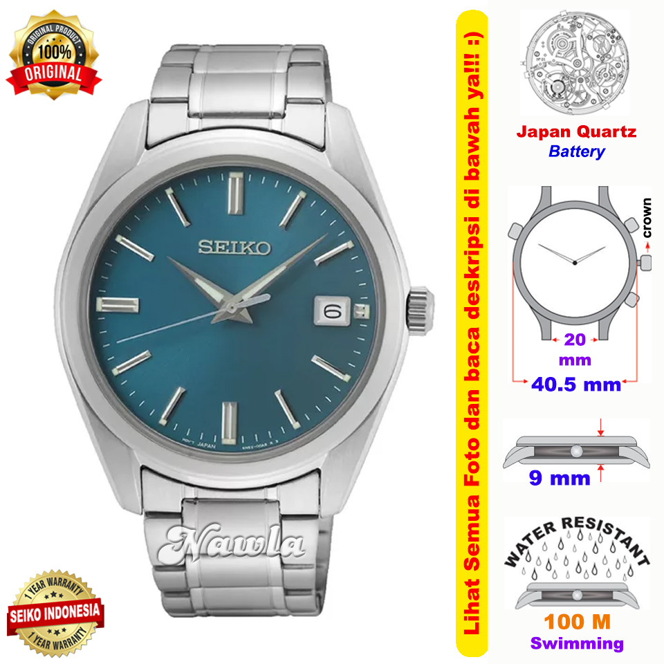 Seiko Quartz SUR525P1 Analog Sapphire Blue - Jam Tangan Pria SUR525