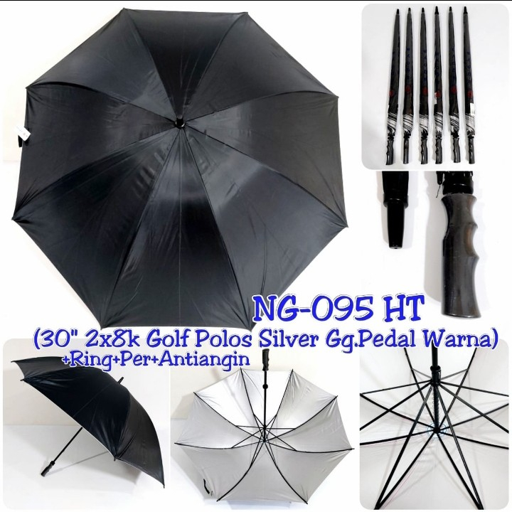 PAYUNG GOLF HITAM POLOS ANTI UV PAYUNG JUMBO TERMURAH TERLARIS NG095