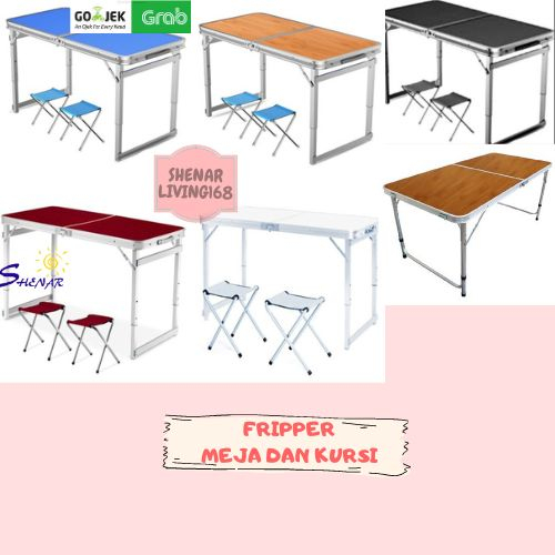 MEJA + 2 KURSI / FLIPPER / MEJA & KURSI LIPAT / MEJA KOPER / MEJA & BANGKU PRAKTIS SHENAR