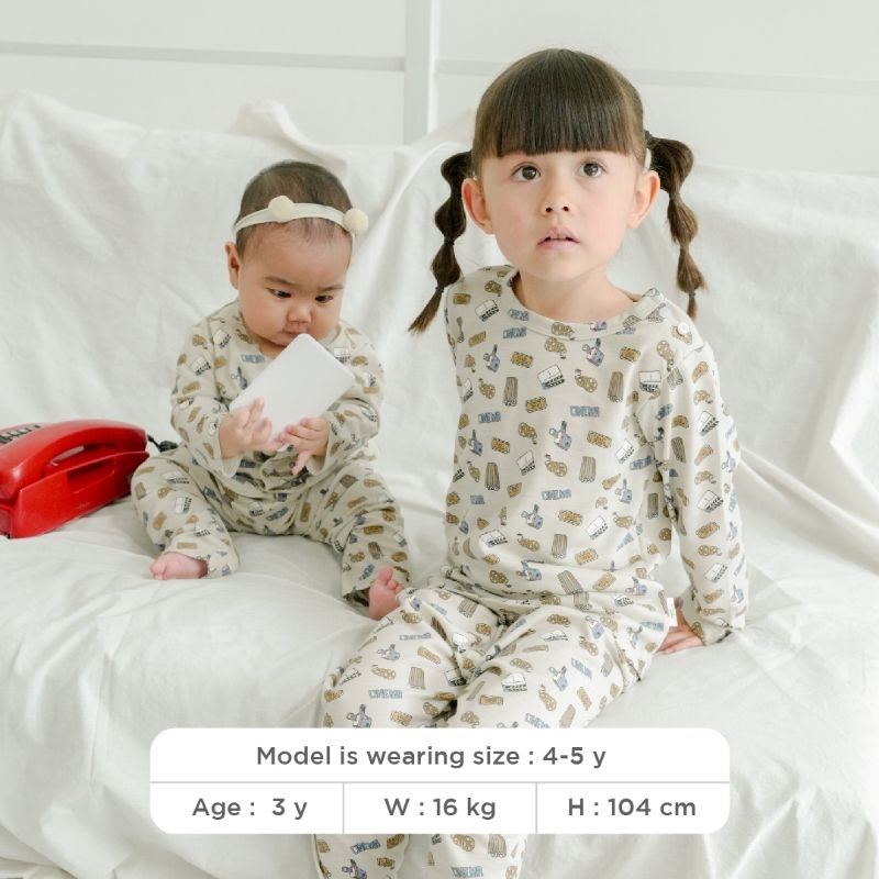 LITTLE PALMERHAUS LITTLE WEAR LONG SLEEVE BABY &amp; KIDS - SETELAN PANJANG KANCING DEPAN LITTLE PALMERHAUS