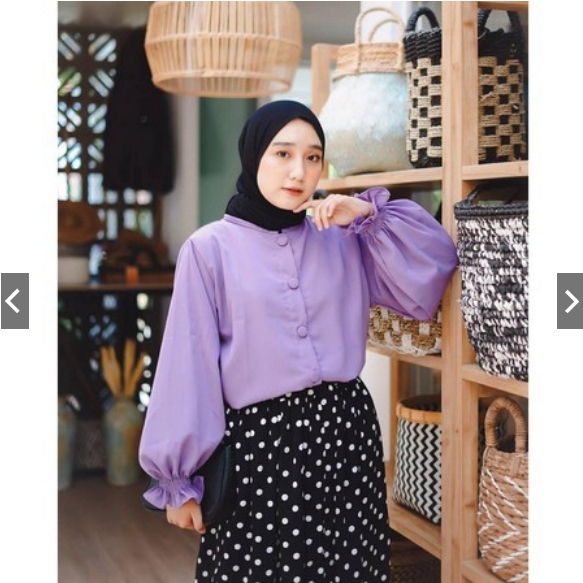 %924¡ Baju Atasan Muslim Wanita | Lune Blouse LILAC Mahisa '