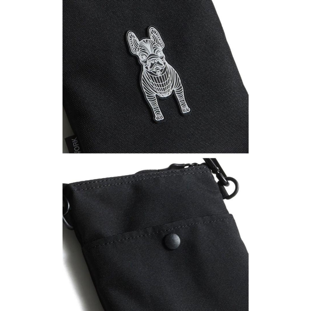 Lifework Radog Patch Strap Double Strand Shoulder Bag Black