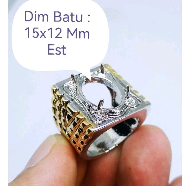 New Ring Emban Bahan Titanium Super Motif Combinasi Gold Harga Murmer