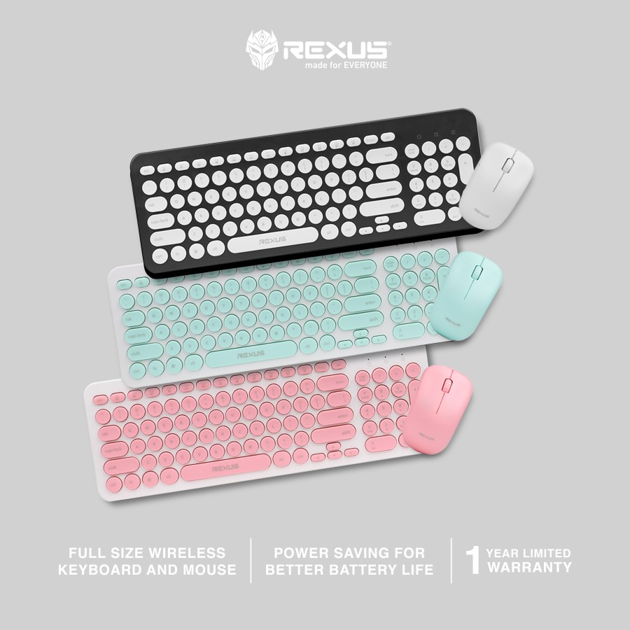 Rexus Keyboard Mouse Wireless KM10 Combo