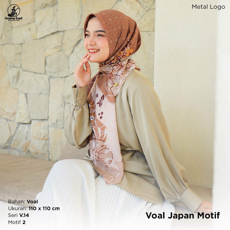 HIJAB SEGIEMPAT JAPAN VOAL MOTIF ICON V.14