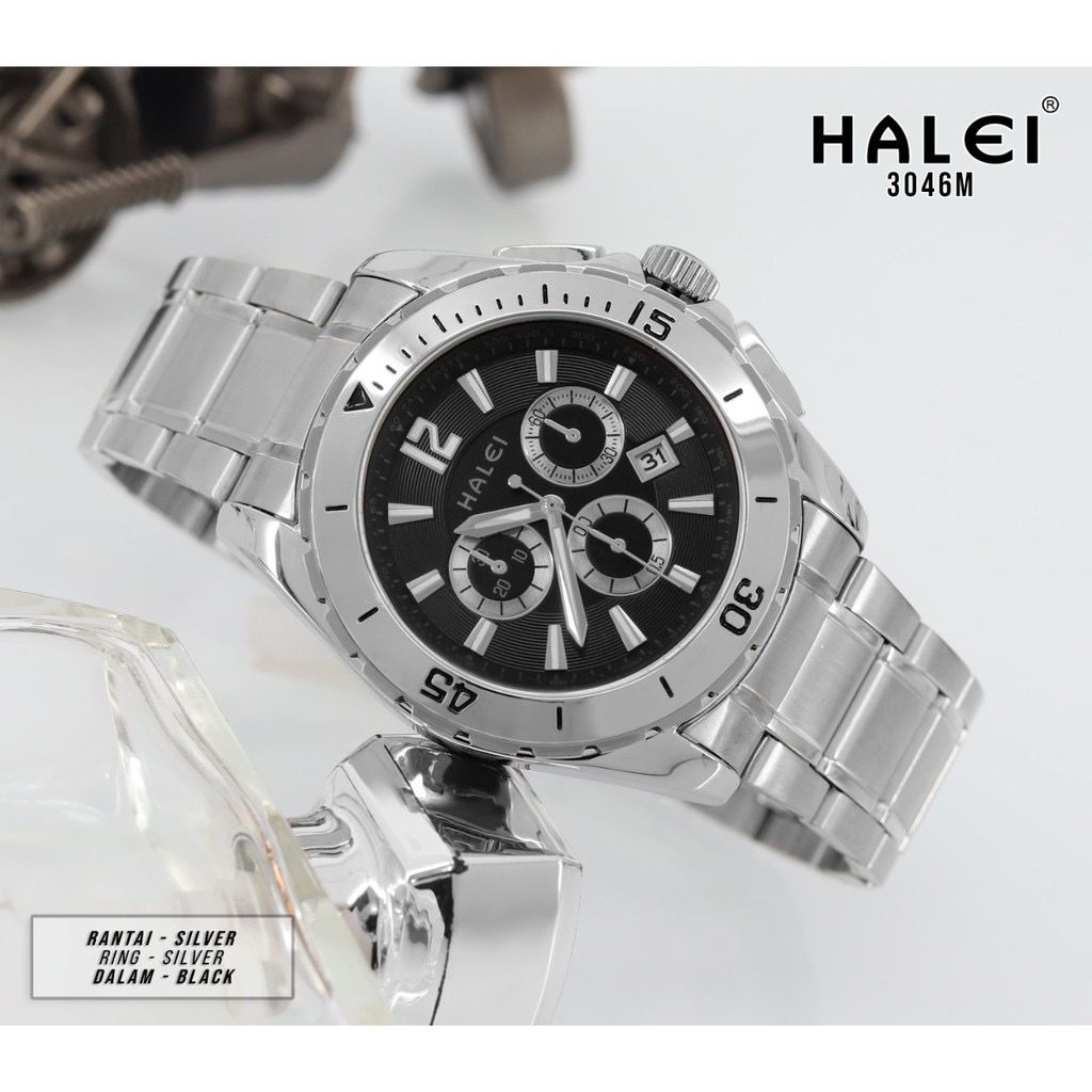 JAM TANGAN FASHION HALEI 3046 ORIGINAL WATERESISTAN/JAM TANGAN PRIA TERBARU/JAM TANGAN FASHION RANTA