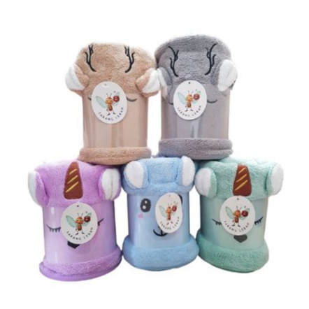 HANDUK BAYI MICROFIBER BONEKA KUPING UKURAN MEDIUM - HANDUK BAYI BAHAN MIKROFIBER UKURAN 100X50CM