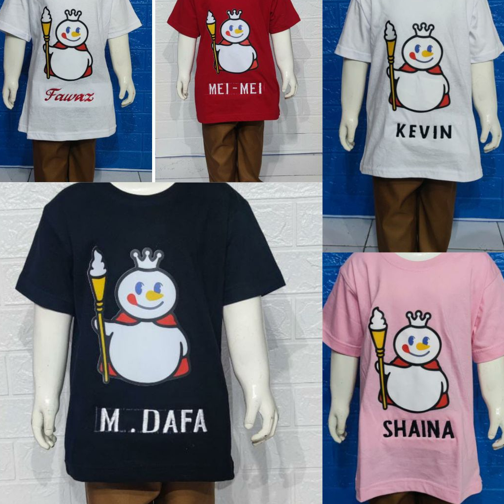 KAOS ANAK MIXUE GRATIS CUSTOM BORDIR NAMA