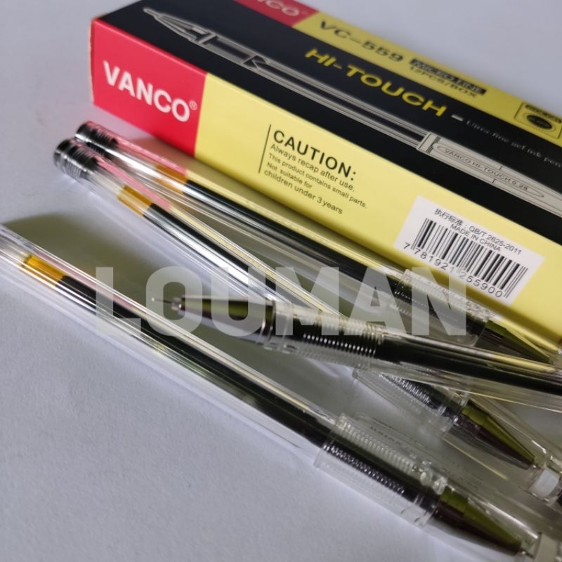 

12 Pcs Selusin Bolpen / Pulpen VANCO HI-TOUCH 0.28MM / Pulpen HITEC VANCO 0.28MM