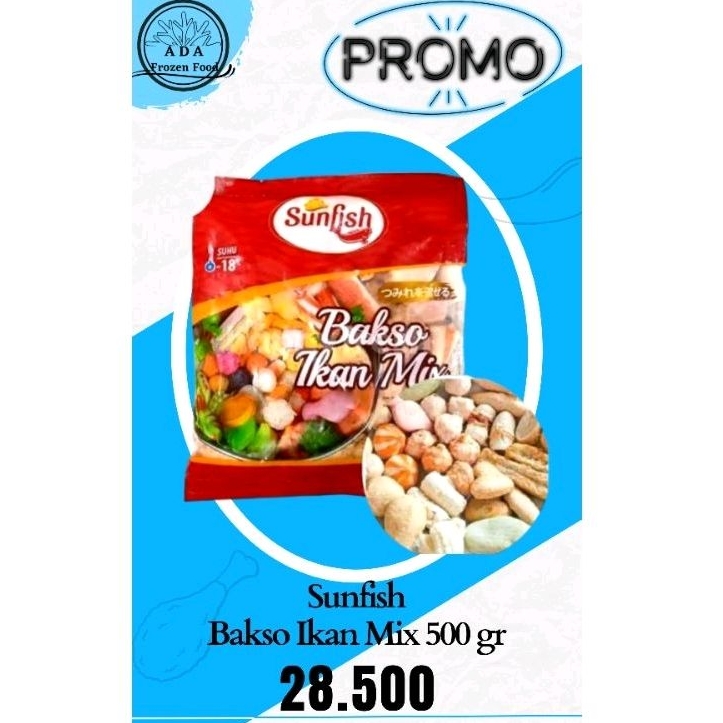 ADA Frozen Food - Sunfish Bakso Ikan Mix 500 Gram