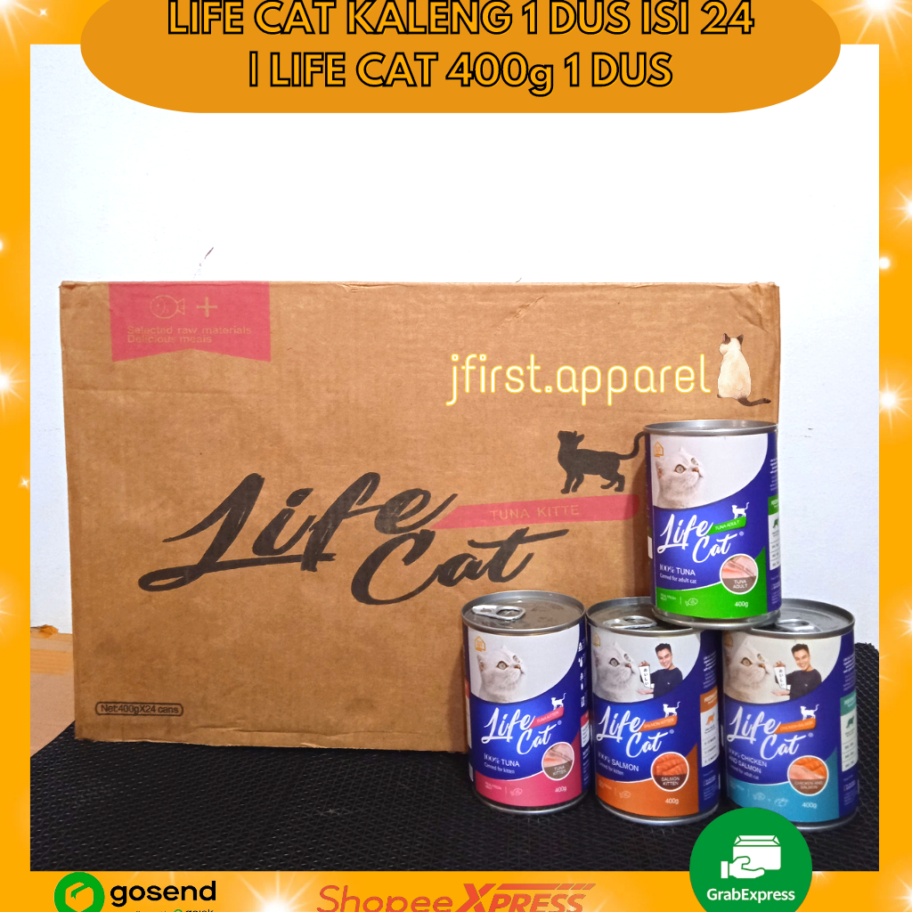 LIFE CAT KALENG 1 DUS ISI 24 | LIFE CAT 400g 1 DUS | LIFE CAT KALENG GROSIR