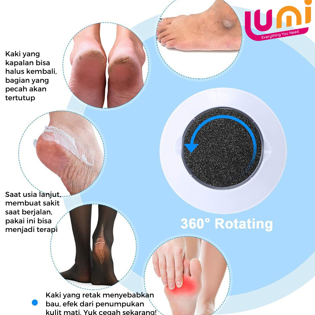 Alat Penghalus Tumit Kaki Perawatan Kulit Kapalan Foot Pedicure Elektrik Otomatis