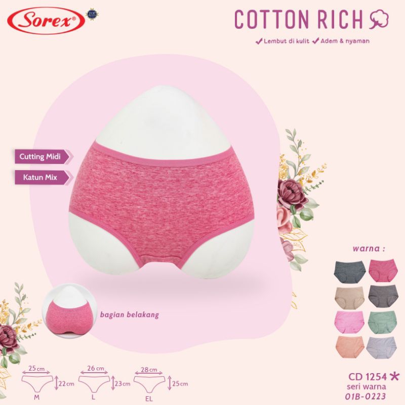 Grosir celana dalam wanita sorex 1254 cotton rich