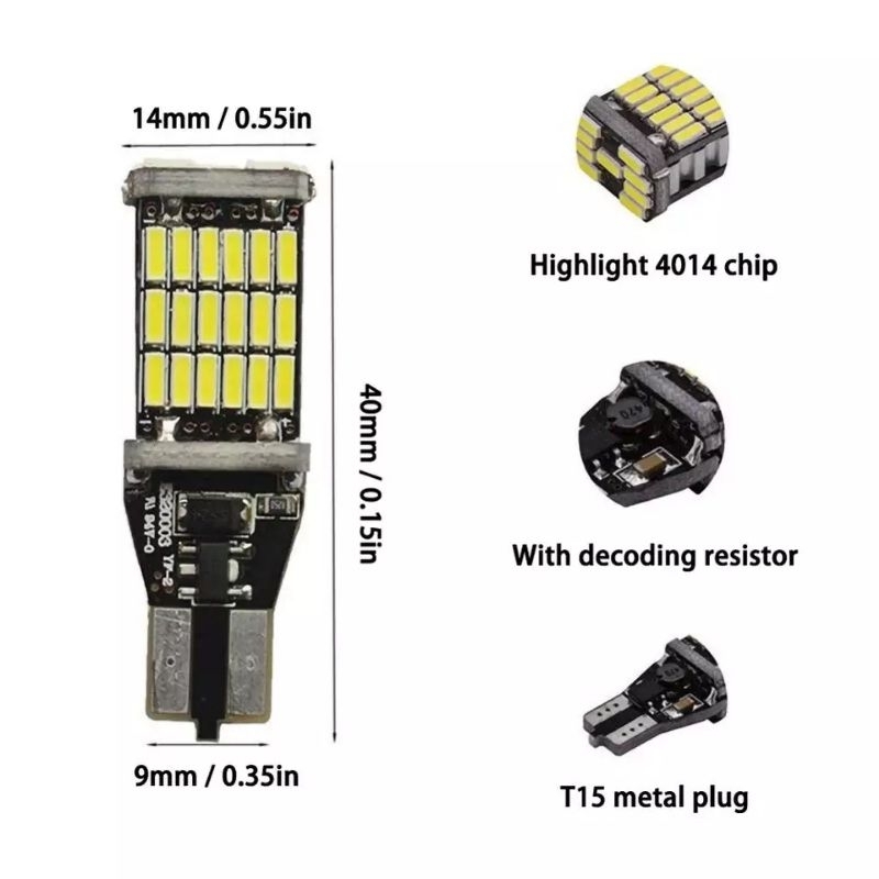 Lampu Led Senja mundur sein canbus T10/T15 W16W 45led