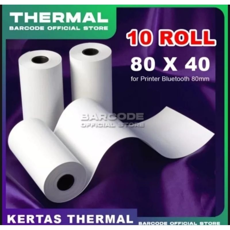 

HJK Kertas struk kasir thermal murah 80x40mm paket 10 pcs