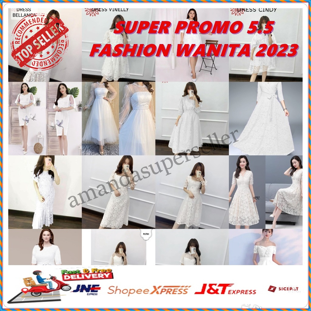 COD - Baju Dress Panjang Elegan Natal Model Korea - Dress Natal Modern Model Kebaya Masa Kini DRESS 