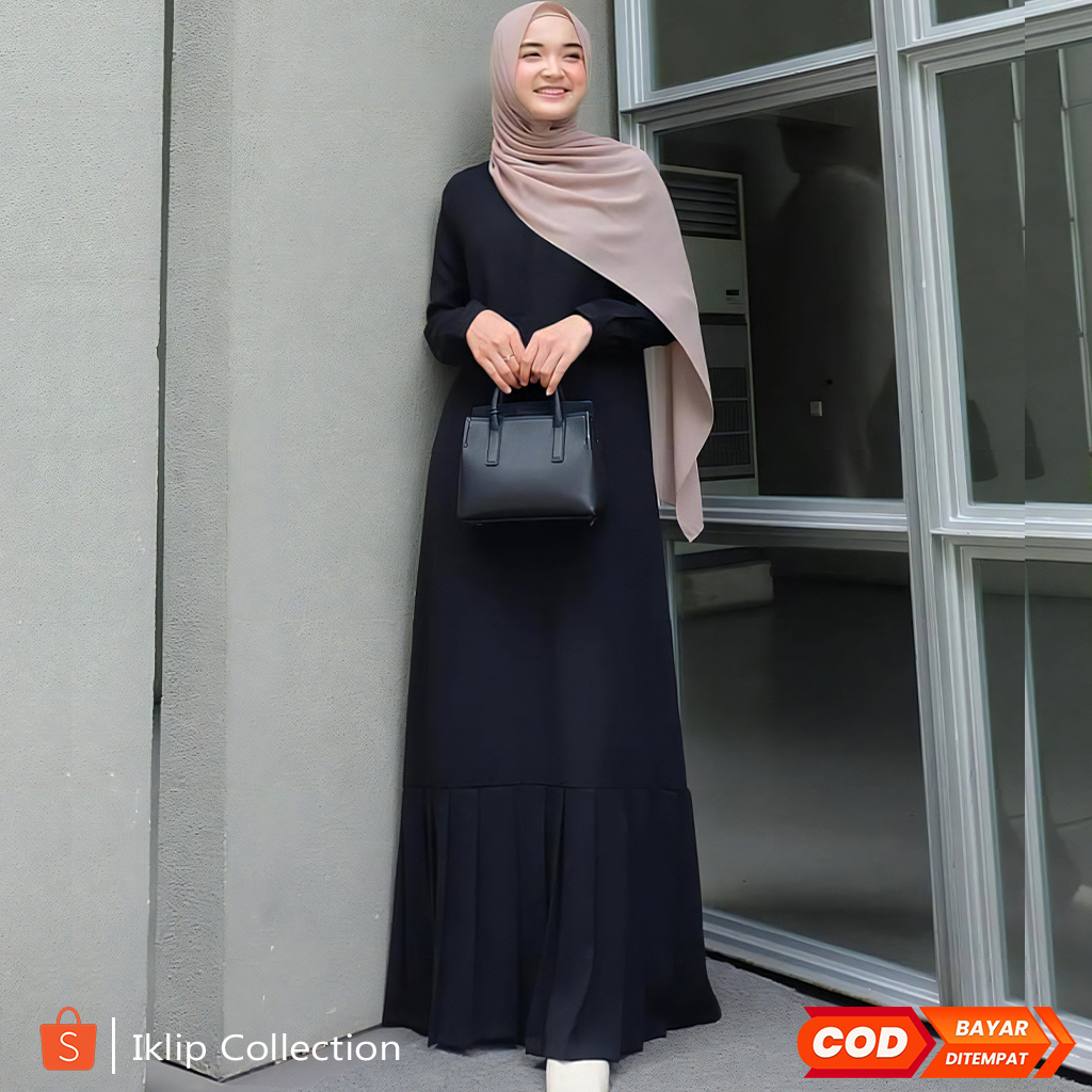 Dress Wanita Muslim Clarisa Hitam