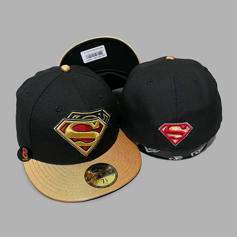 TOPI NEW ERA ORIGINAL 5950 SUPERMAN DOUBLE LOGO BLACK GOLD