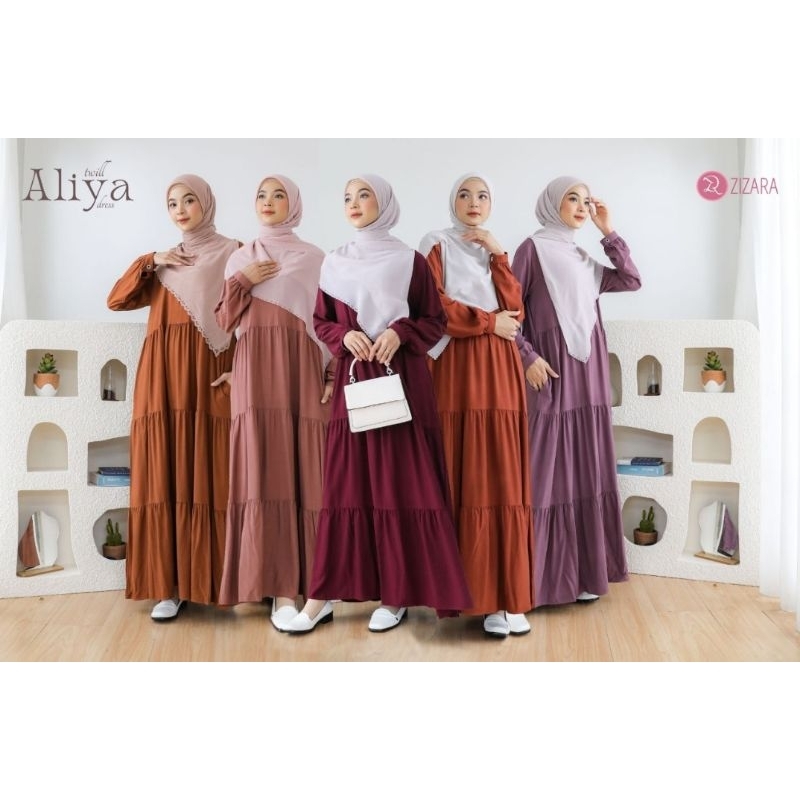 ALIYA TWILL DRESS BY ZIZARA | Gamis Hitam | | Gamis Taupe | | Gamis Maroon |