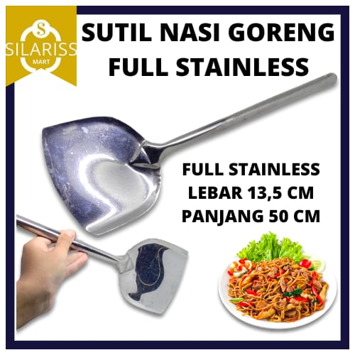 SUTIL SPATULA NASI GORENG ANTI PANAS DAN LENGKET STAINLESS TEBAL