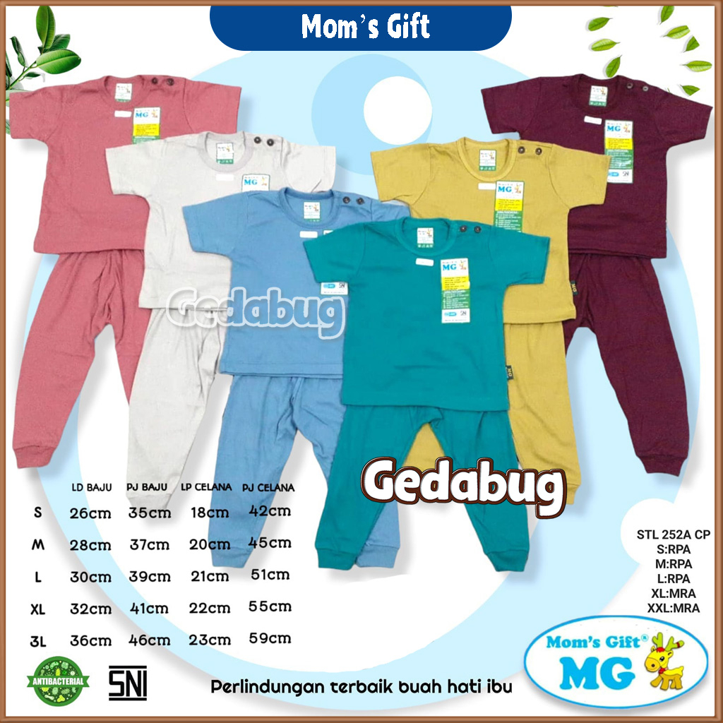 Setelan CPR Moms Gift Polos | Setelan Kaos anak Kancing Pundak | Gedabug