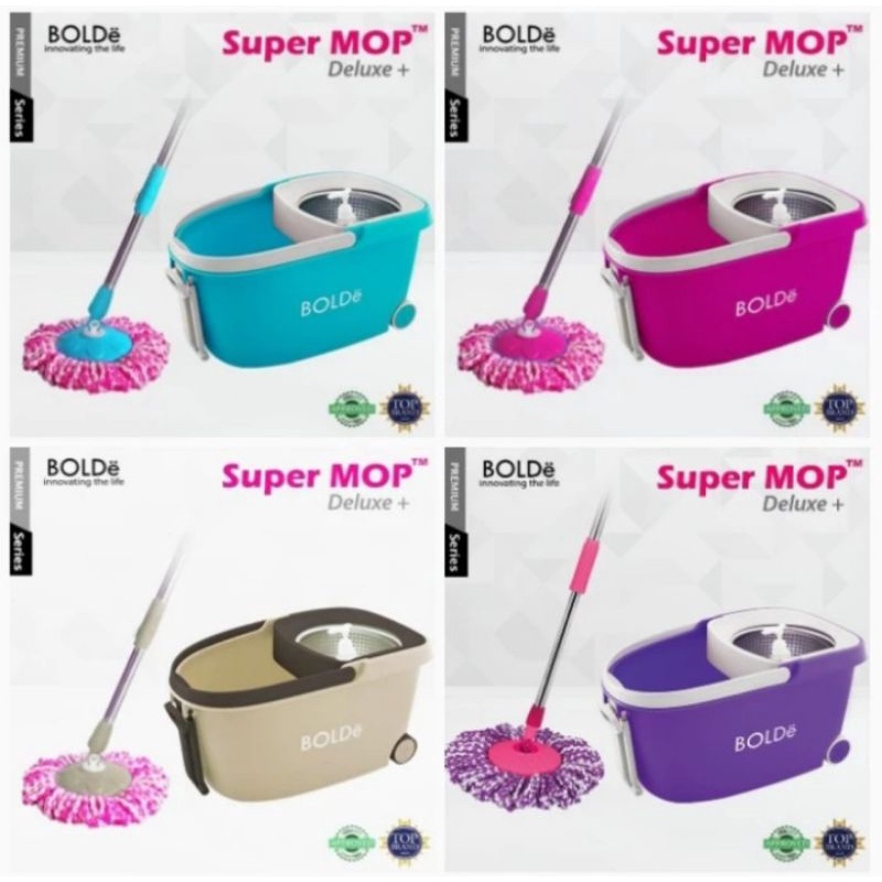 BOLDe ALAT PEL LANTAI SUPER MOP DELUXE ada Roda dan Stainless Putar Magic Mop Wonder Mop Bolde alat pel Super MOP DELUXE + ORIGINAL