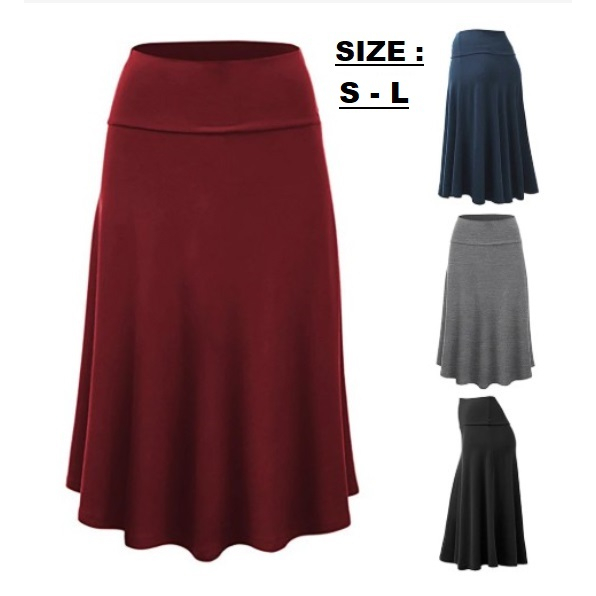 ROK IMPOR MIDI PIEATED SKIRT RMD