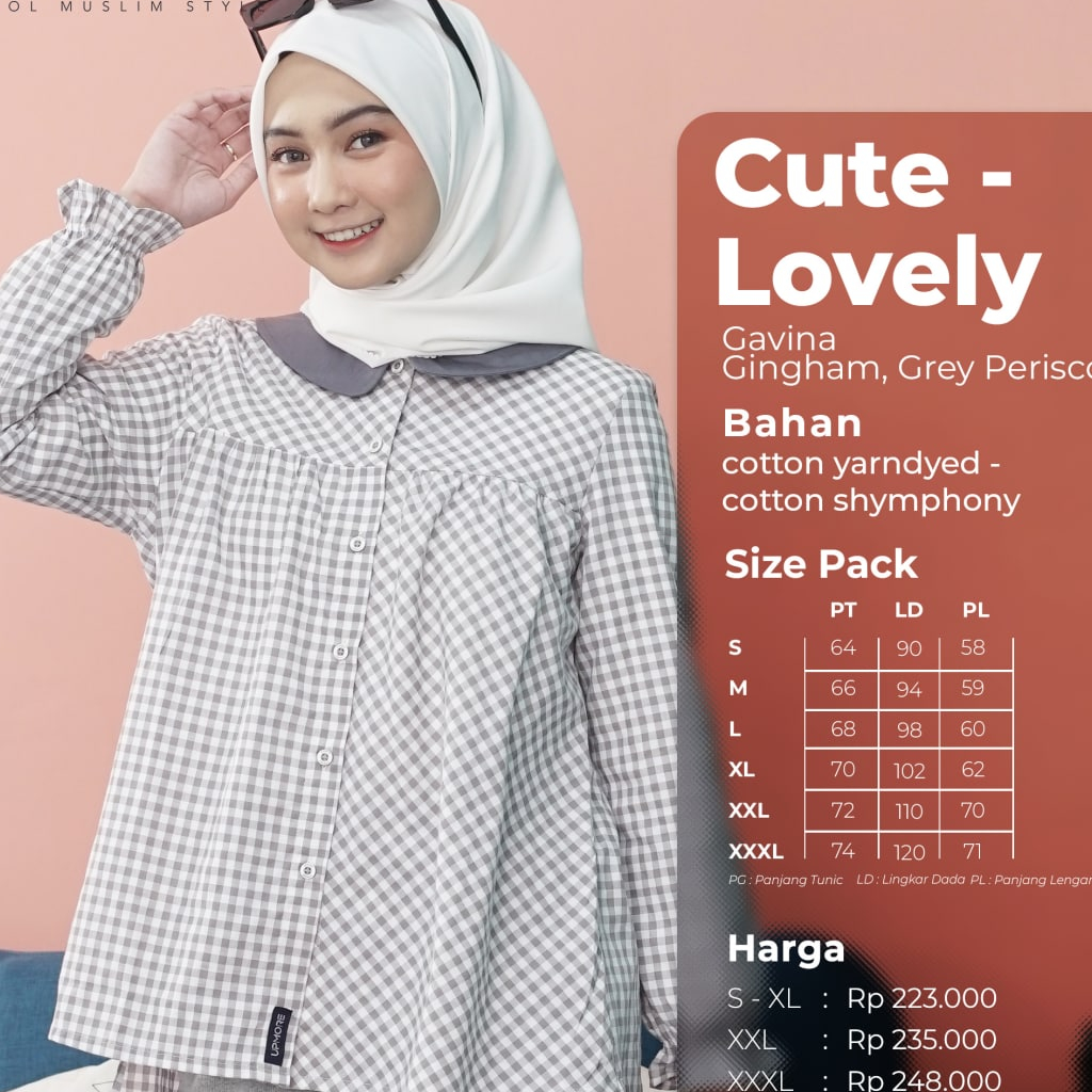 COD Tunik Remaja UPMORE GAVINA GINGHAM Green I Grey I Pink ORIGINAL I BEKASI
