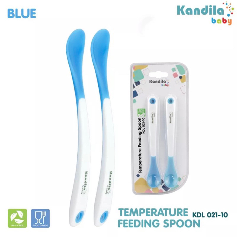 Kandila Temperature Spoon Sendok Makan MPASI Bayi Sensor Panas Silikon GIGITAN Bayi Empuk Heat Sensor