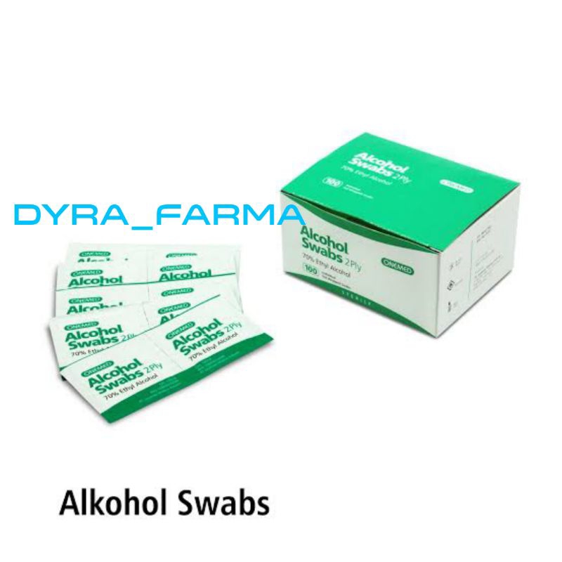 Kapas Alkohol Onemed isi 100 Lembar / Alkohol Swab Onemed/ Tisu Kapas Alkohol