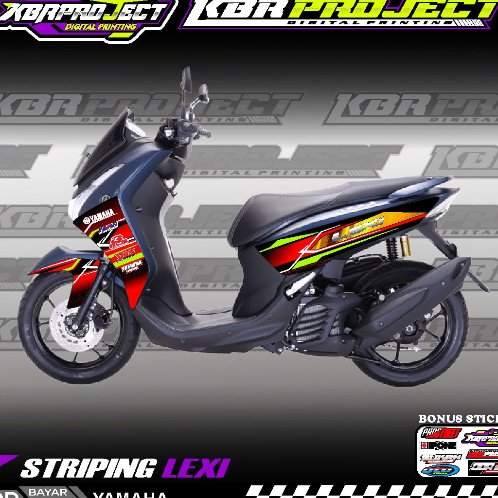 LEXI STIKER  STRIPING MOTOR KEREN LIS VARIASI LEXI  STIKER MOTOR YAMAHA DESAIN RACING 04 HOLOGRAM TR