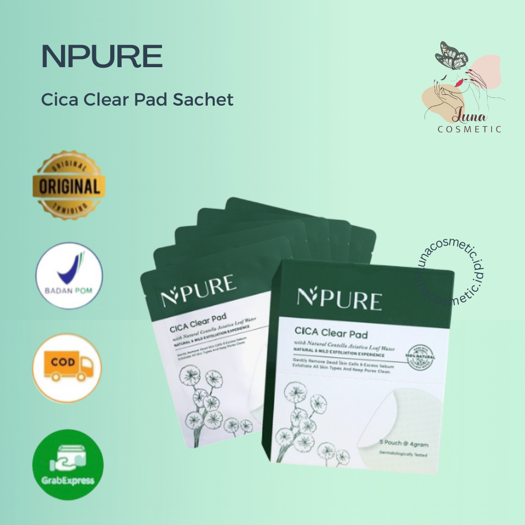 NPURE Cica Clear Pad Sachet ( 1 Dus isi 5 Sachet )