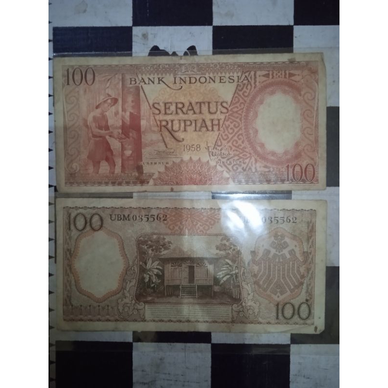 uang 100 rupiah tahun 1958