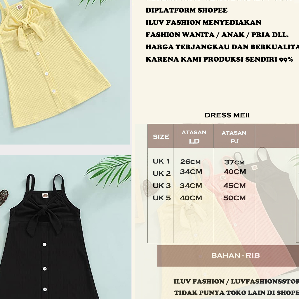 IL - MEII DRESS MODEL PITA ANAK PEREMPUAN / DRESS FASHIOAN ANAK PEREMPUAN RIB PREMIUM