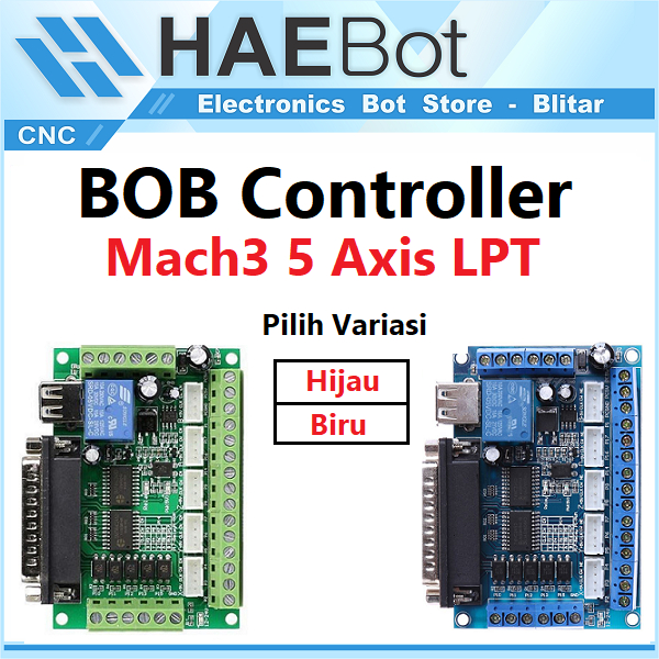 [HAEBOT] BOB Controller CNC Mach3 LPT Pararel Module Mesin 5 Axis Breakout Board Router Ukir Plasma