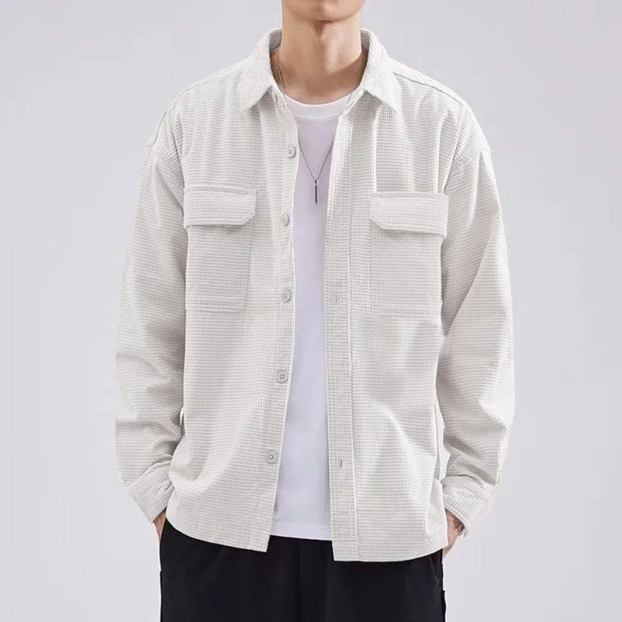 Kemeja Casual dewasa lengan panjang Modern murah slimfit K2Y1 REGULER lengan pendek distro putih pri