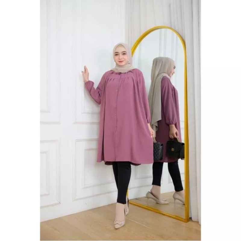 TUNIK TERLARIS CRINGKLE AIRFLOW PREMIUM/TUNIK JUMBO KEKINIAN /LONGDRESS TUNIK KAMEJA