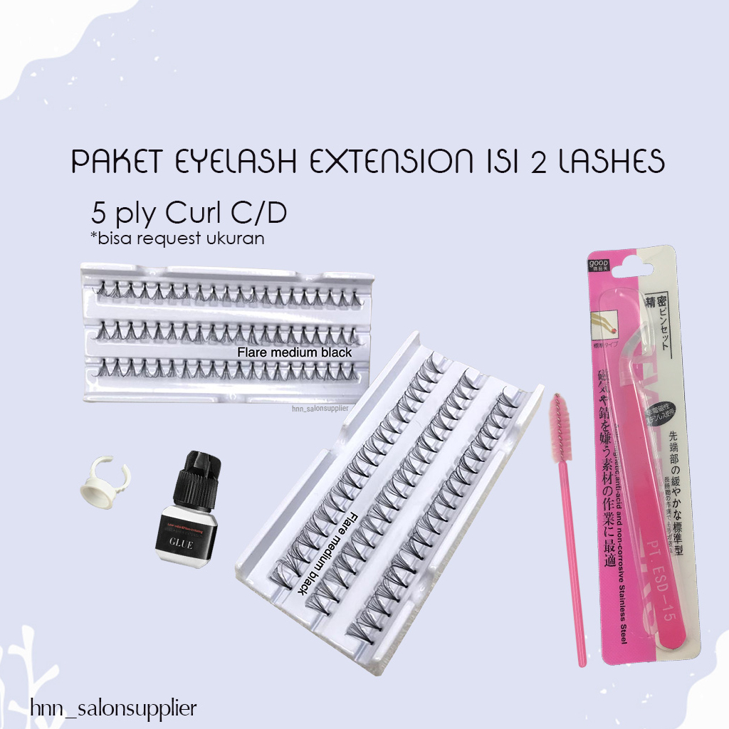 Eyelash Extension Paket isi 2 Lashes tahan 3-4 Minggu